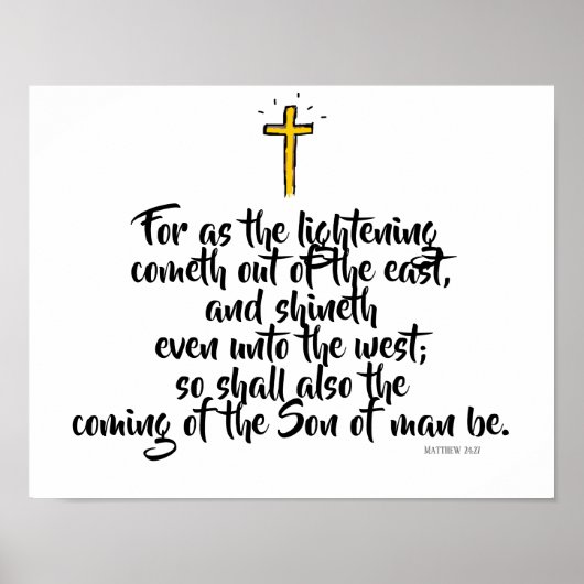 Poster MATTHEW 24:27 "Car comme la foudre arrive..." (Devant)