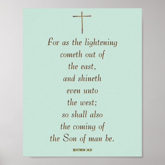 Poster MATTHEW 24:27 « Car comme l'éclair vient… » (Devant)