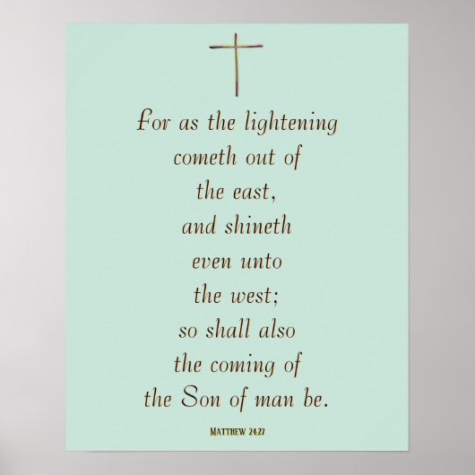 Poster MATTHEW 24:27 « Car comme l'éclair vient… » (Devant)