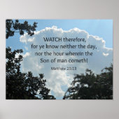 Poster Matthew 25:13 Watch therefore, for ye know.... (Devant)