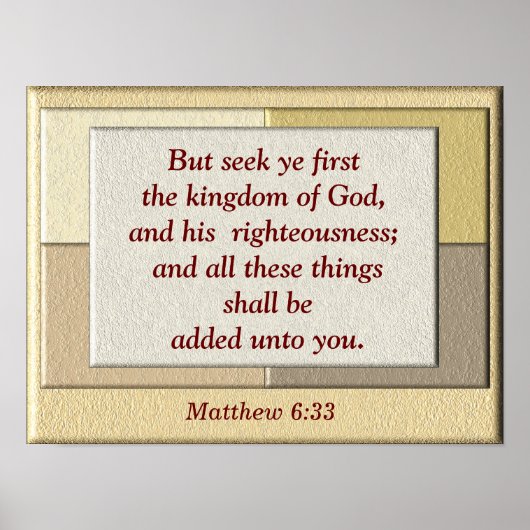 Poster Matthew 6:33 (Devant)