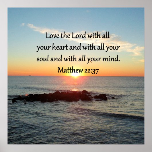 POSTER MATTHEW PAISIBLE 22:37 DESIGN SCRIPTURE DE LEVER (Devant)