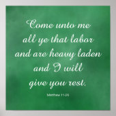 Poster Matthieu 11:28 Verset biblique pour le confort et  (Devant)