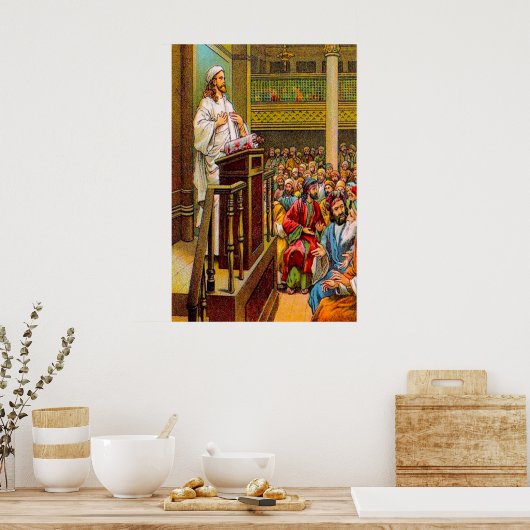 Poster Matthieu 13:53-58 Jésus enseigne dans la synagogue (Cuisine)