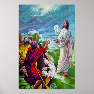 Poster Matthieu 14:24-33 Jésus marche sur la mer