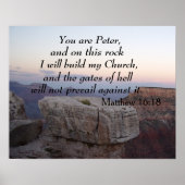 Poster Matthieu 16:18 Tu es Pierre, et sur ce rocher (Devant)