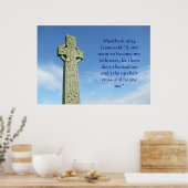 Poster Matthieu 16:24 croix celtique (Cuisine)