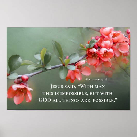 Poster Matthieu 19:26 Avec DIEU, tout est possible (Devant)