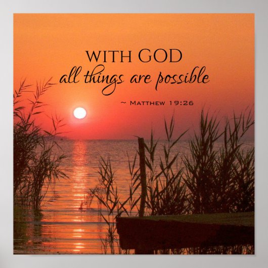 Poster Matthieu 19:26 Avec Dieu toutes les choses sont po (Devant)