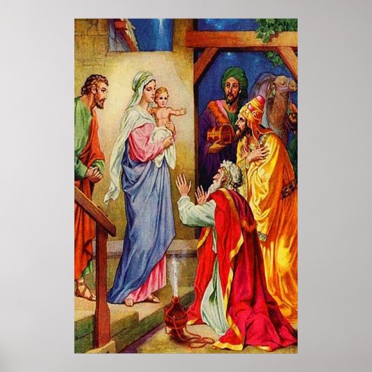 Poster Matthieu 2:1-12 Hommes Sages Voyage vers Jésus (Devant)