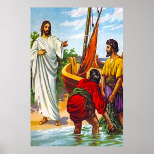 Poster Matthieu 4:18-22 Jésus appelle les pêcheurs à suiv