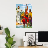 Poster Matthieu 4:18-22 Jésus appelle les pêcheurs à suiv (Bureau à domicile)
