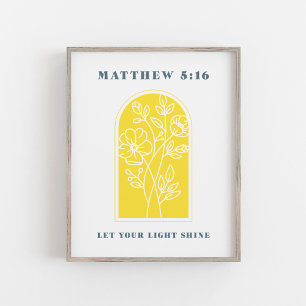 Poster Matthieu 5:16 Que votre lumière brille Art chrétie