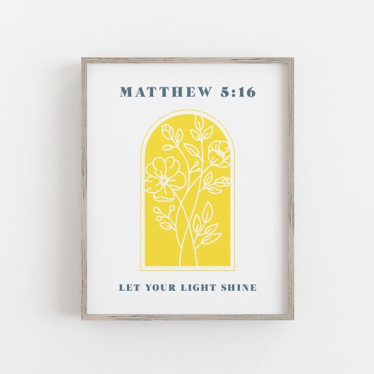 Poster Matthieu 5:16 Que Votre Lumière Brille Art Chrétie