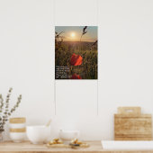 Poster Matthieu 6:28 Les coquelicots au coucher du soleil (Cuisine)