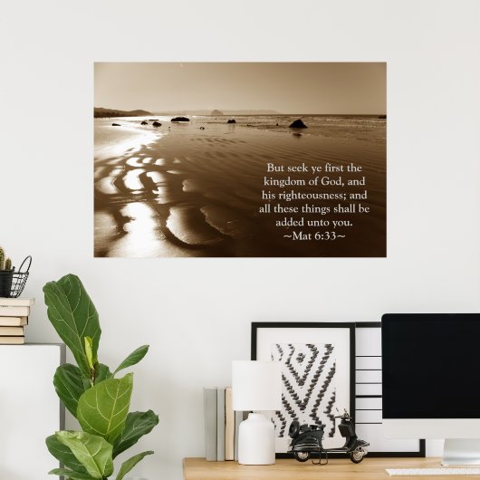 Poster Matthieu 6:33 (Bureau à domicile)