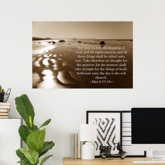 Poster Matthieu 6:33-34 (Bureau à domicile)