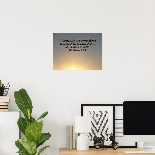 Poster "Matthieu 6:34" par Carter L. Shepard (Bureau à domicile)
