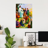 Poster Matthieu 6 Jésus Enseigne Ses Abonnés (Bureau à domicile)