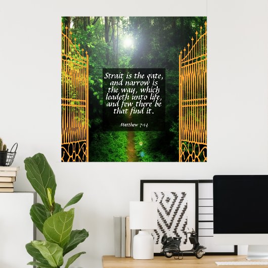 Poster Matthieu 7:14 (Bureau à domicile)
