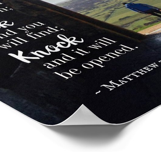 Poster Matthieu 7:7, Demandez et il sera donné (Coin)