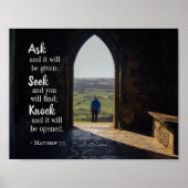 Poster Matthieu 7:7, Demandez et il sera donné (Devant)
