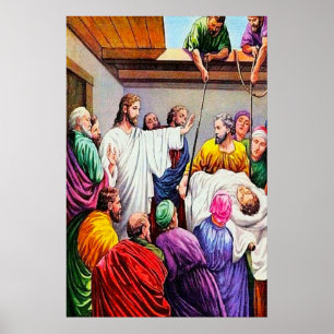 Poster Matthieu 9:1-8 Jésus pardonne et guérit
