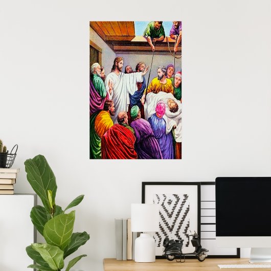 Poster Matthieu 9:1-8 Jésus pardonne et guérit (Bureau à domicile)