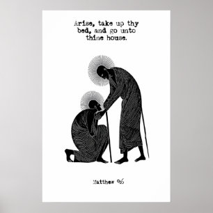 Poster Matthieu 9 6 Guérison Art Imprimé Lève-Toi Prends