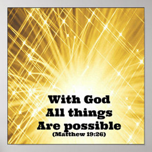 Poster Matthieu Bible Avec Dieu toutes les choses sont po
