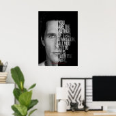 Poster Matthieu McConaughey, noir et blanc (Bureau à domicile)