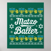 Poster Matzo Baller Long Manche Drôle Drôle Hanoukka Cade (Devant)