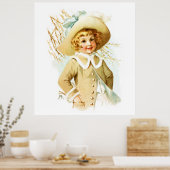 Poster Maud Humphrey : Une fille de printemps sous le cha (Cuisine)