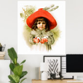 Poster Maud Humphrey : Une fille d'hiver avec des boules (Bureau à domicile)