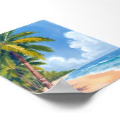 Poster Maui Beach Palm Trees Hawaii Peinture (Coin)