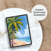 Poster Maui Beach Palm Trees Hawaii Peinture