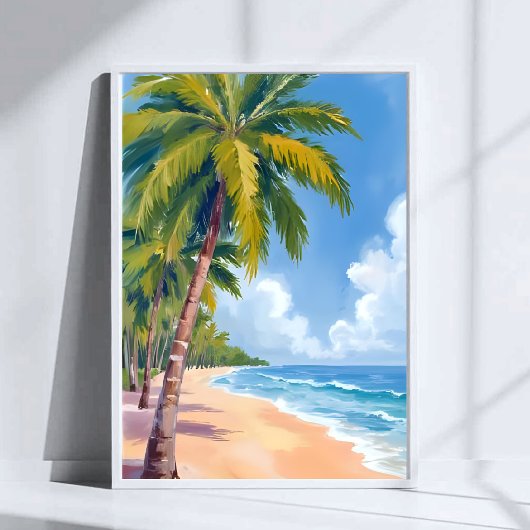 Poster Maui Beach Palm Trees Hawaii Peinture