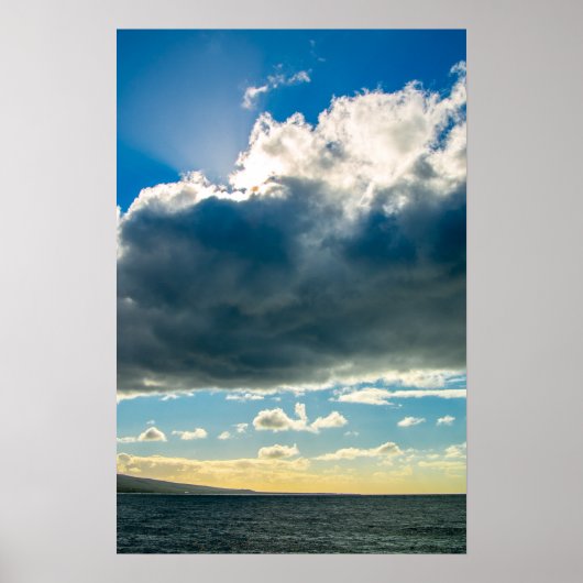 Poster Maui nuages de l'affiche de l'océan (Devant)