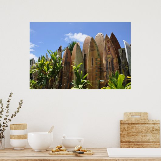 Poster Maui Planche de surf (Cuisine)