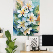Poster Maui White Plumeria (Bureau à domicile)