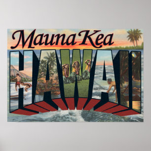 Poster Mauna Kea, Hawaï - grandes scènes de lettre