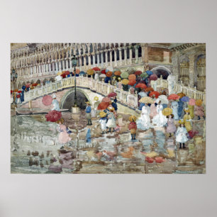 Poster Maurice Brésil Prendergast Parapluies dans la plui