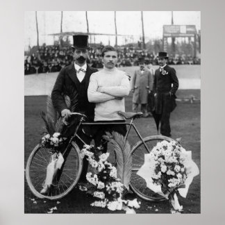 Poster Maurice Garin Vainqueur Paris-Roubaix 1898 Couleur