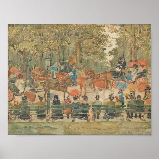 Poster Maurice Prendergast - Central Park, 1901 (Devant)