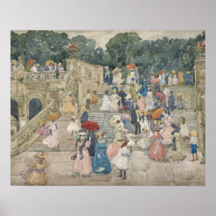 Poster Maurice Prendergast - Le Pont Terrace, Centre