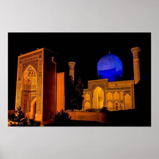 Poster Mausolée d'Amir Timur - Samarkand, Ouzbékistan (Devant)