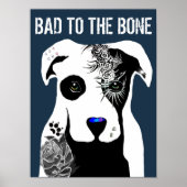 Poster Mauvais à Bone Pit taureau tatouages de chien et p (Devant)