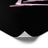 Poster Mauvais Chien Xray Squelette noir rose (Coin)