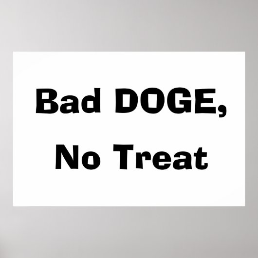 Poster Mauvais DOGE, Pas de Récompense (Devant)
