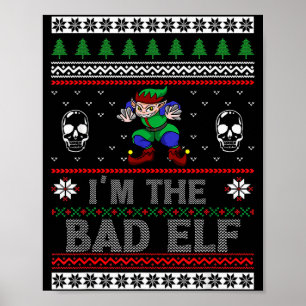 Poster Mauvais Elfe Noël laid pour amoureux des elfes